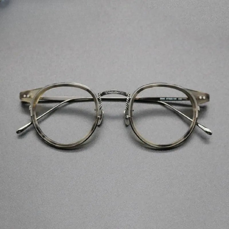 Unisex Round Full Rim Titanium Prescription Glasses Gxyj474 — view 2 | Rx Spectacle