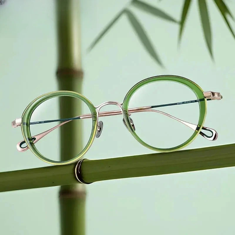 Women's Oval Full Rim Titanium Prescription Glasses 922159 — view 1 | Rx Spectacle