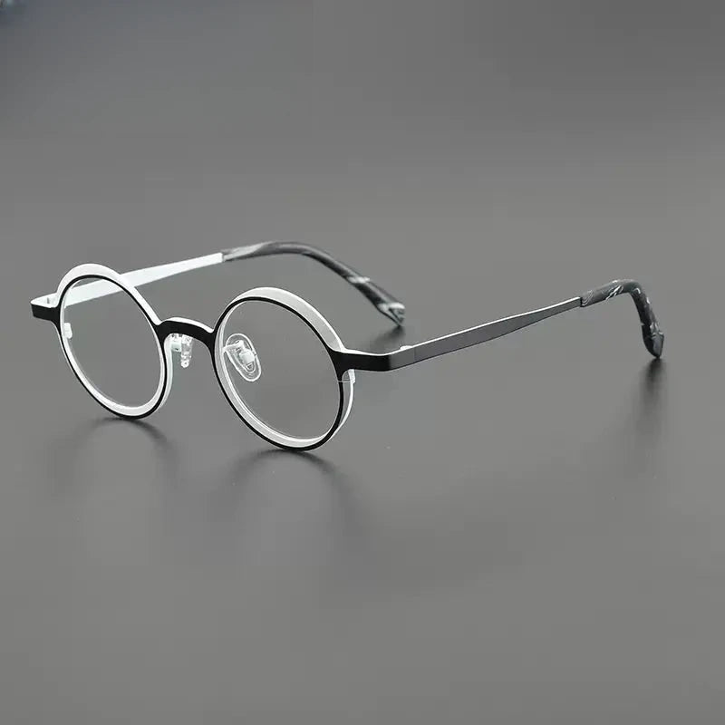 Unisex Round Full Rim Titanium Prescription Glasses Gxyj1024 — view 4 | Rx Spectacle
