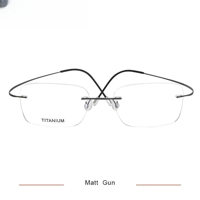 Unisex Square Rimless Titanium Screwless Prescription Glasses Kr16016 — view 7 | Rx Spectacle