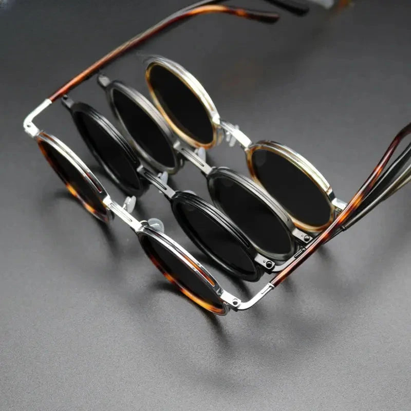 Unisex Round Full Rim Titanium Prescription Glasses Mo10 — view 4 | Rx Spectacle