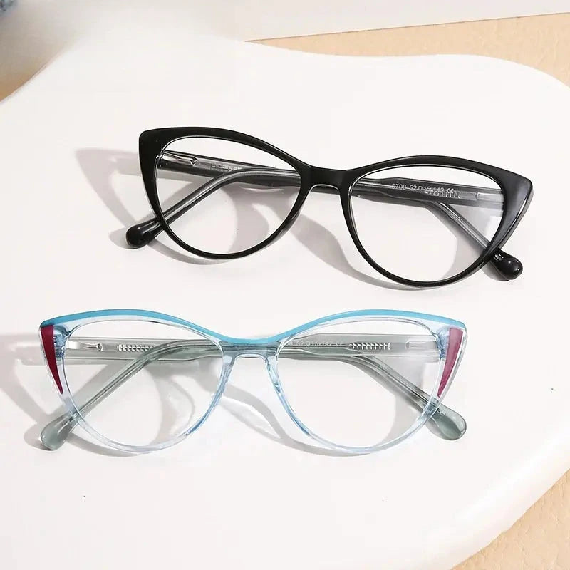 Women's Cat Eye Full Rim Titanium Prescription Glasses 68725 — view 1 | Rx Spectacle