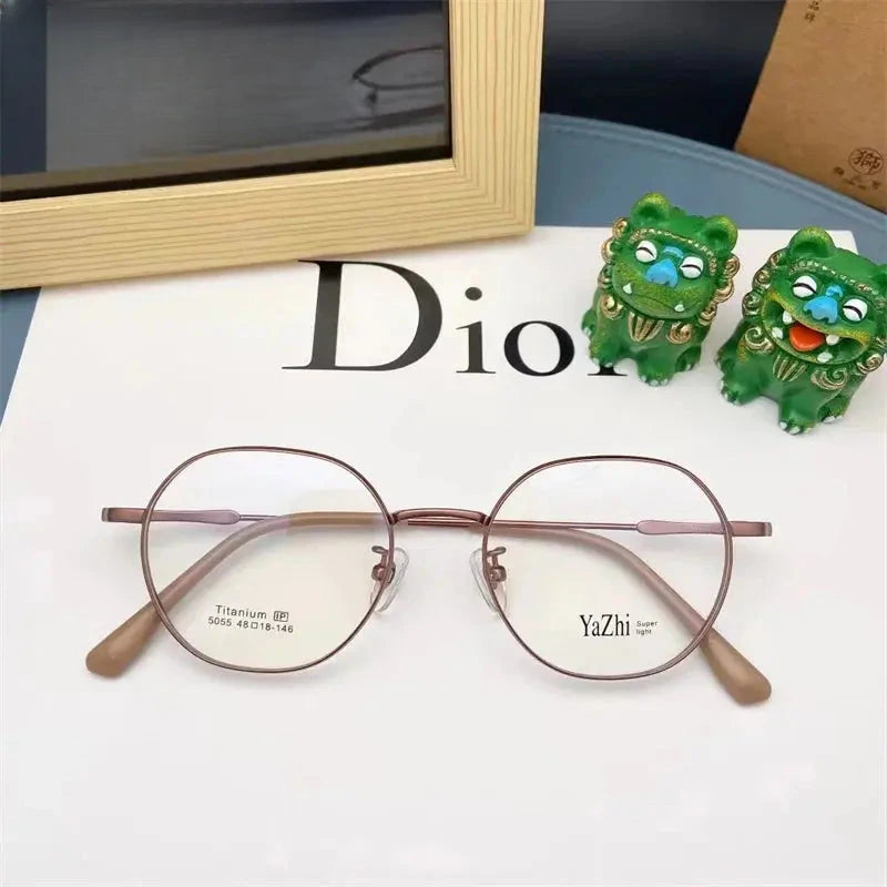 Unisex Oval Full Rim Titanium Prescription Glasses 505576 — view 6 | Rx Spectacle
