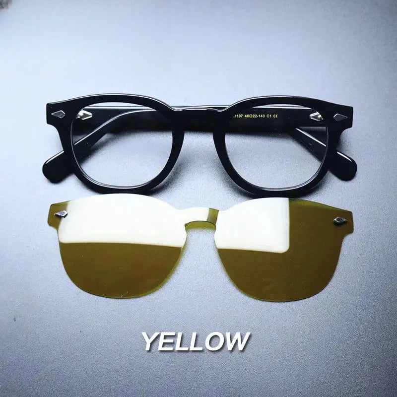 Unisex Round Full Rim Acetate Clip-On Prescription Glasses 1237 — view 22 | Rx Spectacle