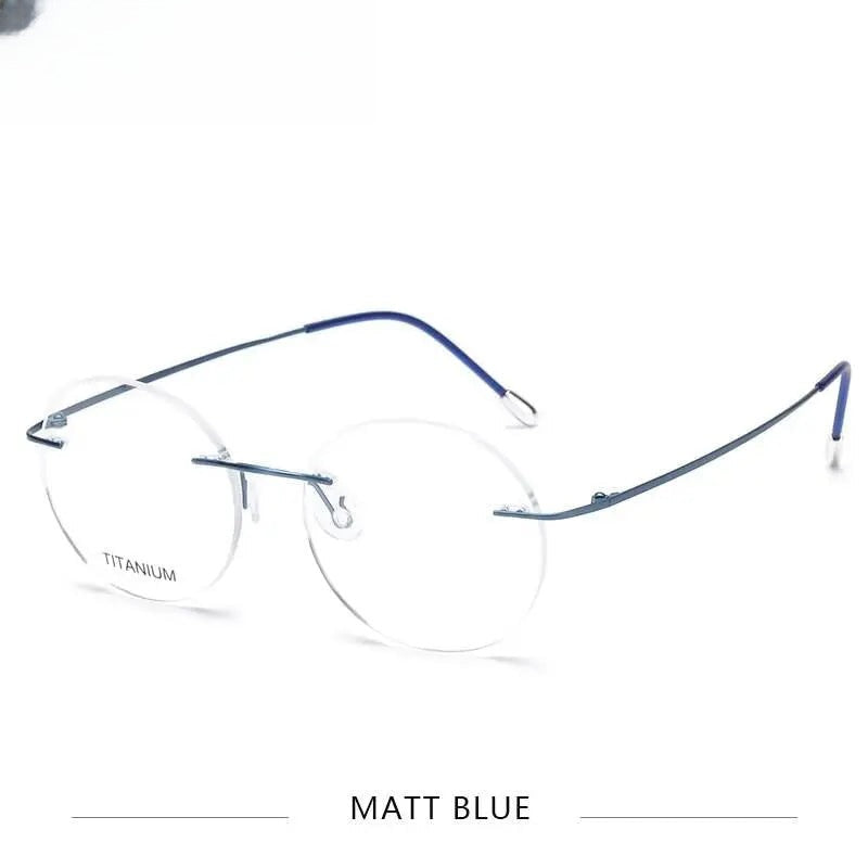 Unisex Round Rimless Titanium Prescription Glasses Kr6012 — view 8 | Rx Spectacle