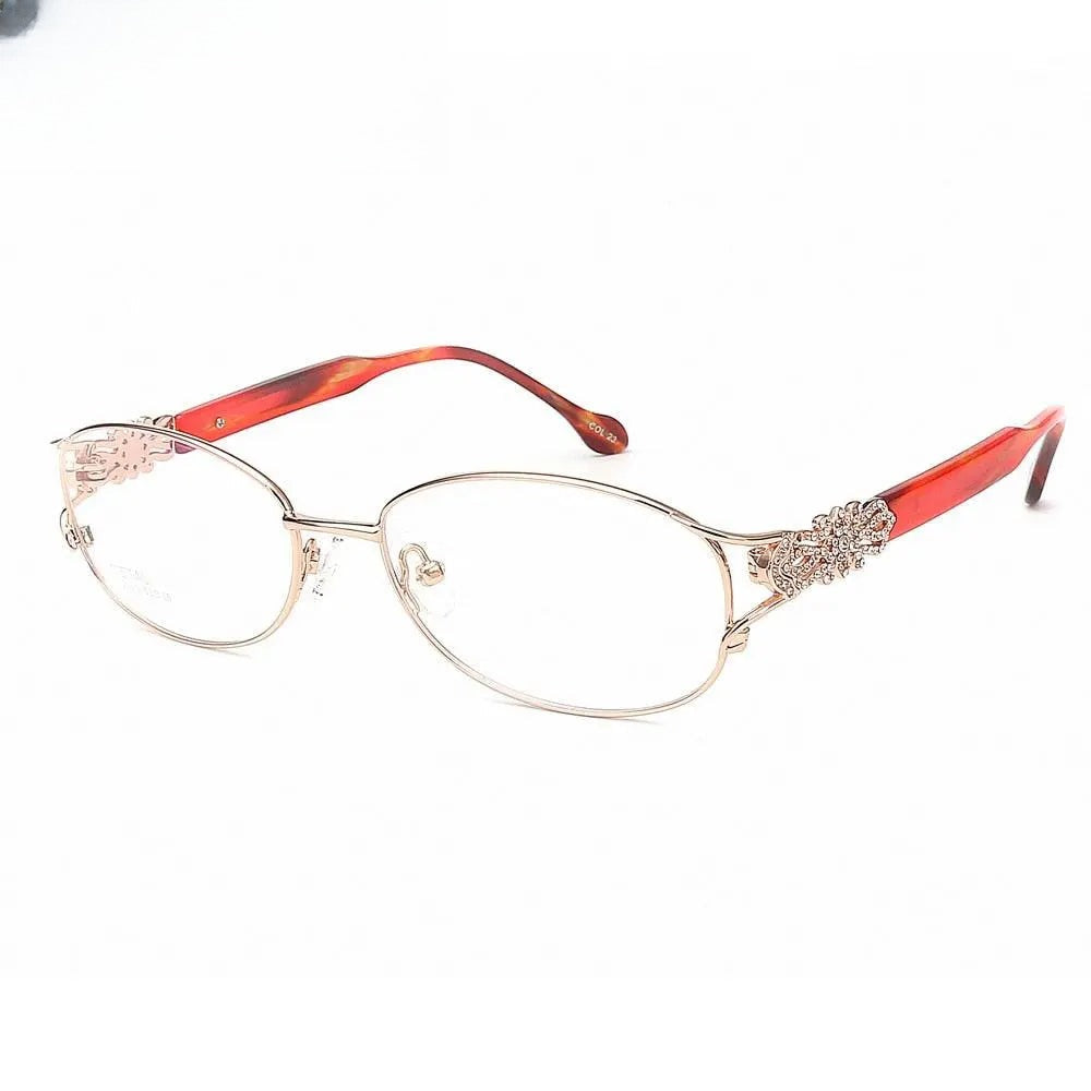 Women's Oval Full Rim Titanium Prescription Glasses 2399 — view 1 | Rx Spectacle