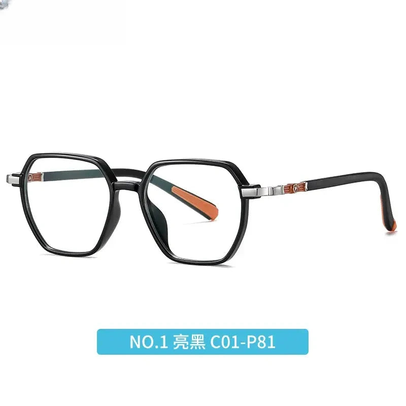 Unisex Polygon Full Rim Titanium Prescription Glasses 5127 — view 11 | Rx Spectacle