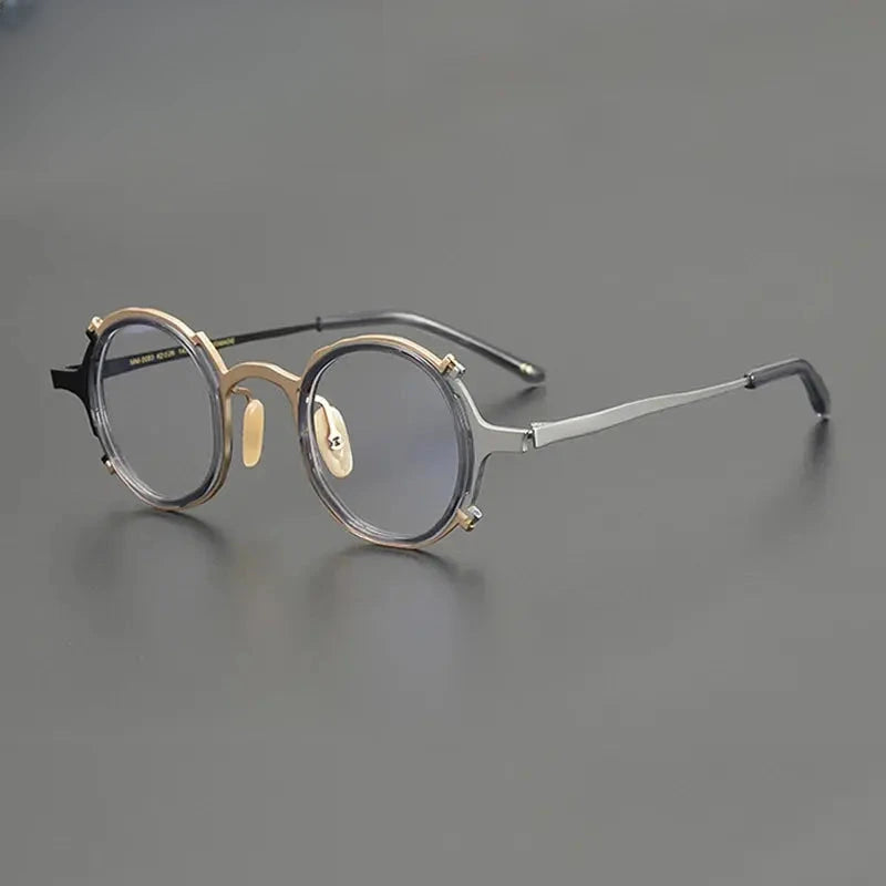 Unisex Round Full Rim Titanium Prescription Glasses Gxyj1213 — view 2 | Rx Spectacle