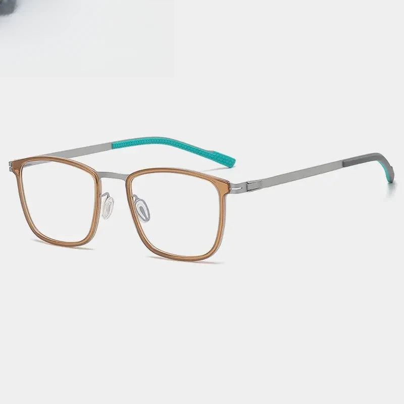 Unisex Square Full Rim Alloy Screwless Prescription Glasses Gxyj1152 — view 7 | Rx Spectacle