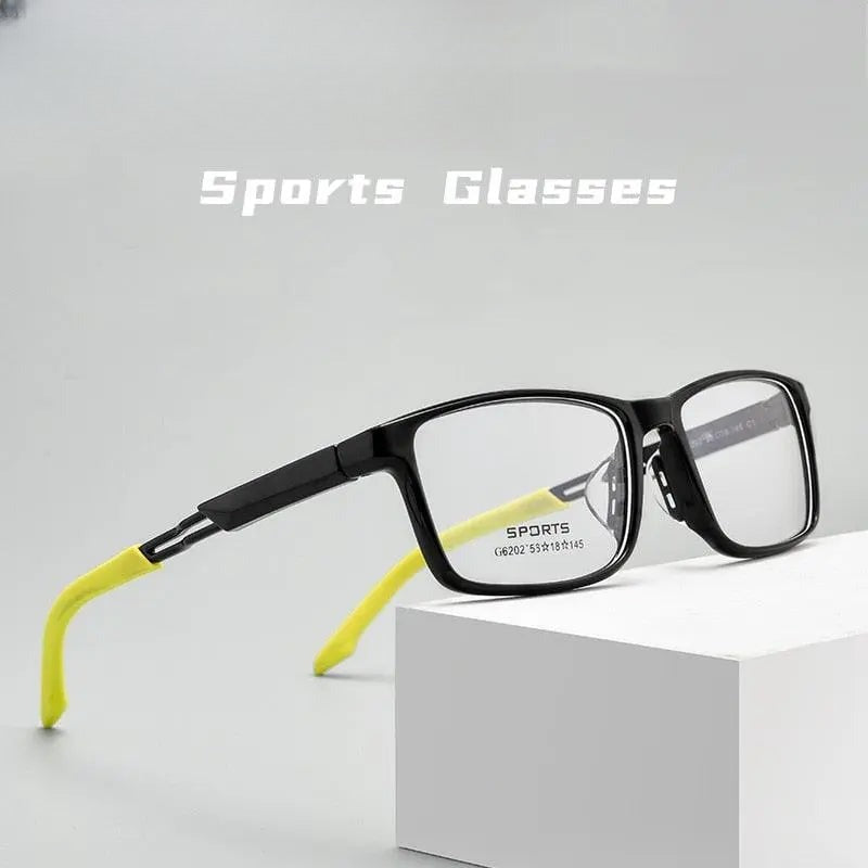 Unisex Square Full Rim Ultem Sports Glasses 6202g — view 1 | Rx Spectacle