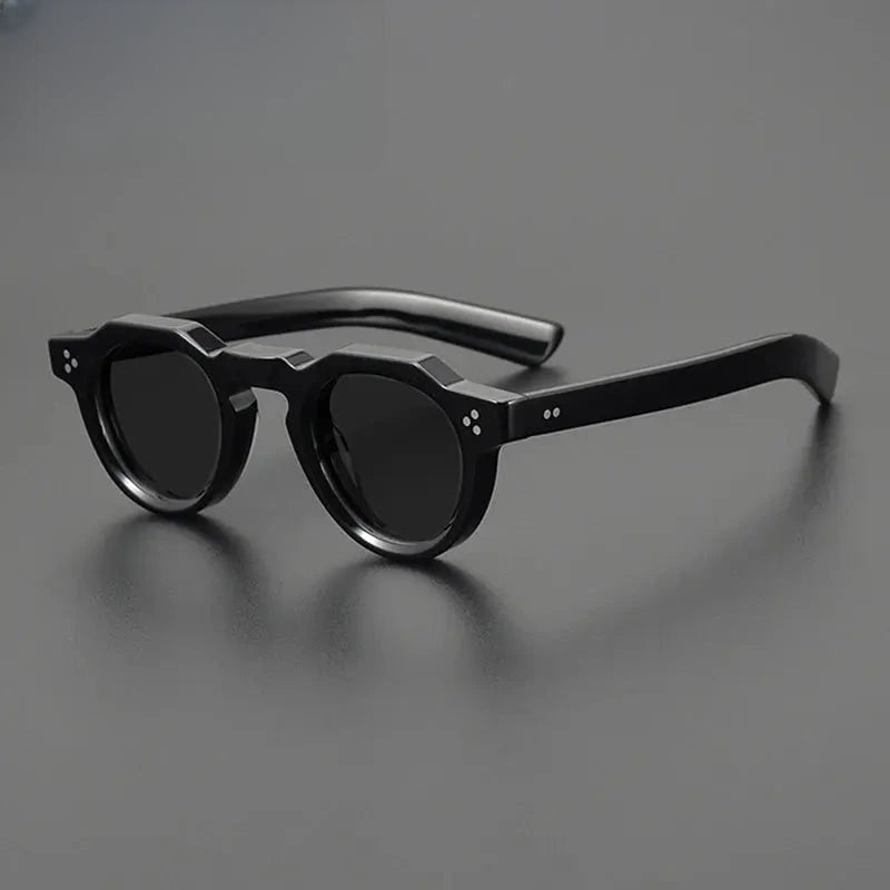 Unisex Round Full Rim Acetate Flat Top Prescription Glasses M002 — view 1 | Rx Spectacle