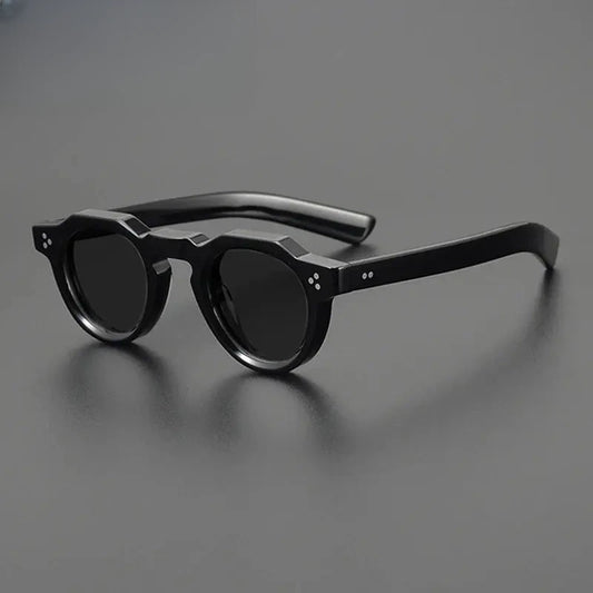 Unisex Round Full Rim Acetate Flat Top Prescription Glasses M002 — view 1 | Rx Spectacle