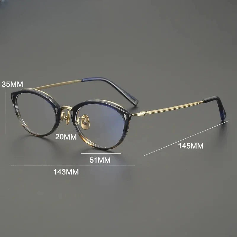 Unisex Oval Full Rim Titanium Prescription Glasses 762156 — view 2 | Rx Spectacle