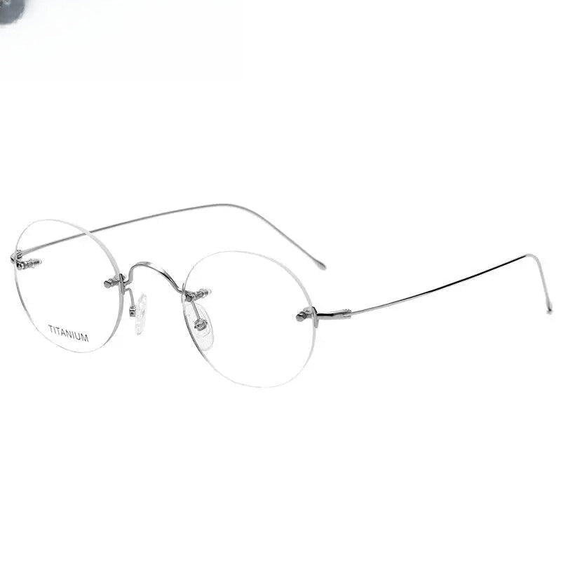 Women's Round Rimless Titanium Prescription Glasses Kr8635 — view 8 | Rx Spectacle