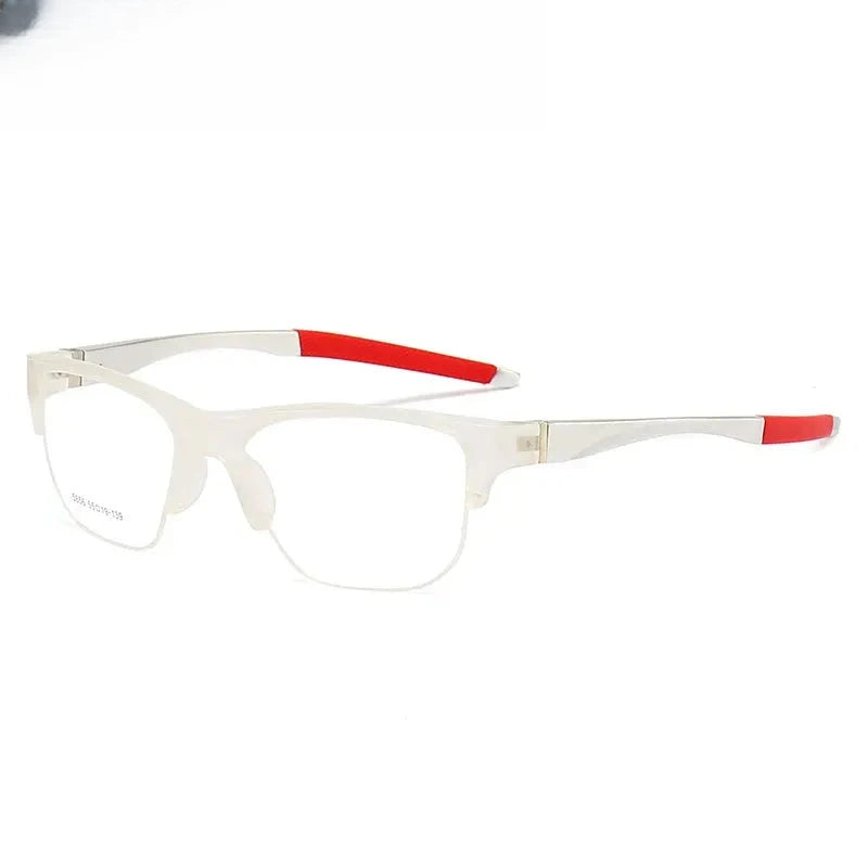 Unisex Square Semi-Rimless TR90 Prescription Glasses 615856 — view 14 | Rx Spectacle