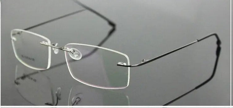 Men's Square Rimless Titanium Prescription Glasses L763 — view 5 | Rx Spectacle
