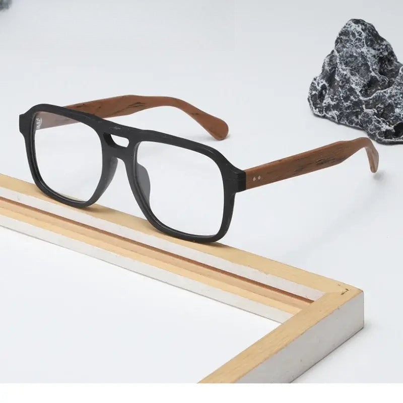 Unisex Square Full Rim Acetate Double Bridge Prescription Glasses 728187 — view 1 | Rx Spectacle