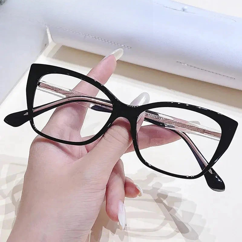 Women's Cat Eye Full Rim Titanium Prescription Glasses 76037 — view 4 | Rx Spectacle