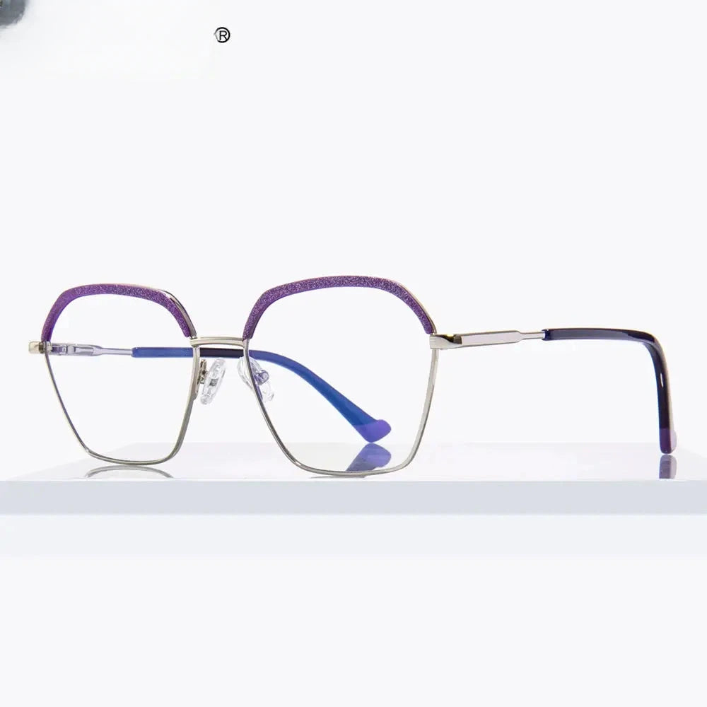 Women's Polygon Full Rim Alloy Reading Glasses 3017 — view 3 | Rx Spectacle