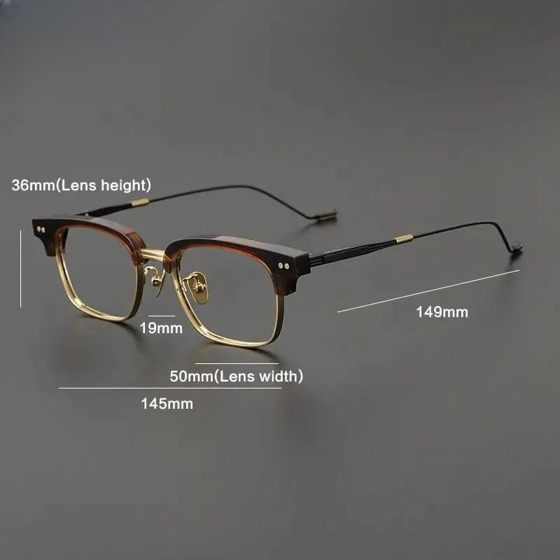 Unisex Square Full Rim Titanium Prescription Glasses Gxyj1129 — view 11 | Rx Spectacle