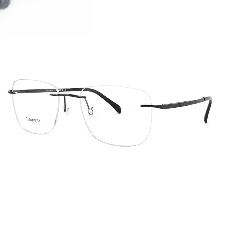 Men's Polygon Rimless Titanium Prescription Glasses 409013 — view 6 | Rx Spectacle