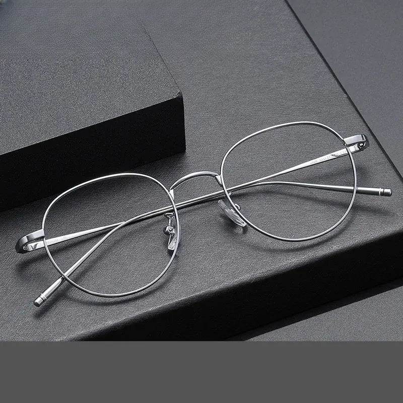 Unisex Oval Full Rim Titanium Prescription Glasses 722066 — view 1 | Rx Spectacle