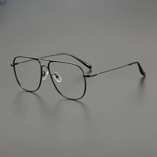 Unisex Square Full Rim Titanium Double Bridge Prescription Glasses Gxyj1241 — view 1 | Rx Spectacle
