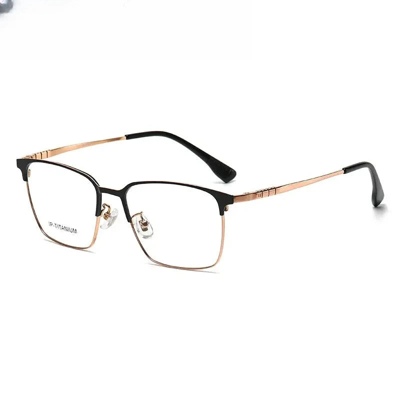 Unisex Square Full Rim Titanium Prescription Glasses 98601 — view 5 | Rx Spectacle
