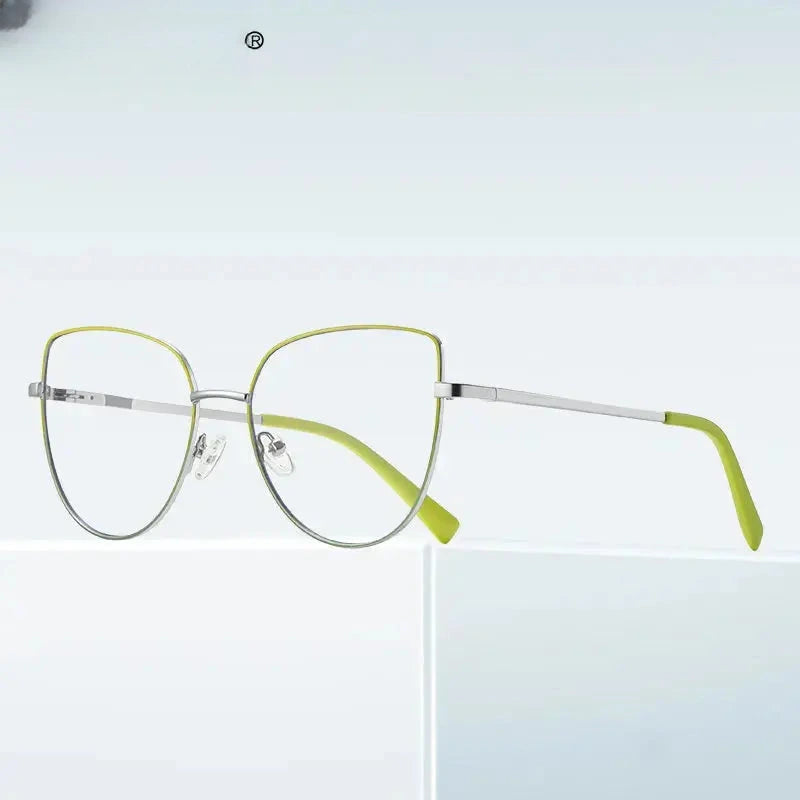 Unisex Cat Eye Full Rim Titanium Reading Glasses 3081 — view 3 | Rx Spectacle