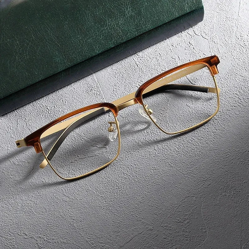 Unisex Square Full Rim Acetate Screwless Prescription Glasses 1236 — view 1 | Rx Spectacle