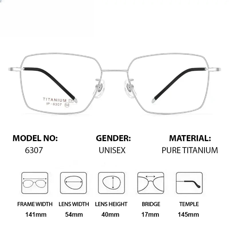 Unisex Polygon Full Rim Titanium Prescription Glasses 406307 — view 2 | Rx Spectacle
