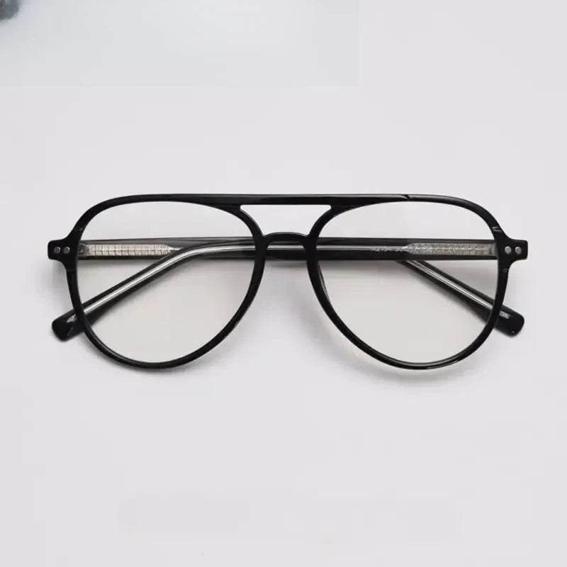 Unisex Oval Full Rim Titanium Double Bridge Prescription Glasses 62154 — view 4 | Rx Spectacle