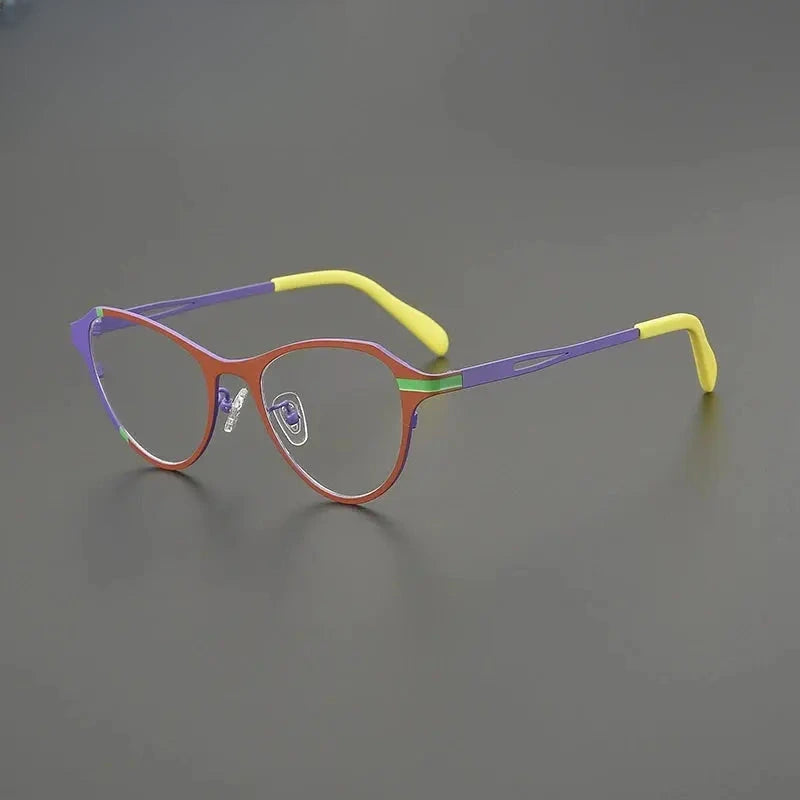 Unisex Browline Full Rim Titanium Prescription Glasses G85878 — view 4 | Rx Spectacle