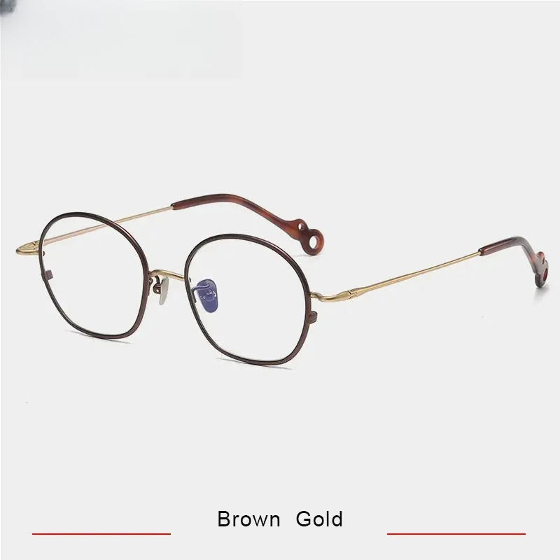 Unisex Irregular Full Rim Titanium Prescription Glasses 45960 — view 5 | Rx Spectacle