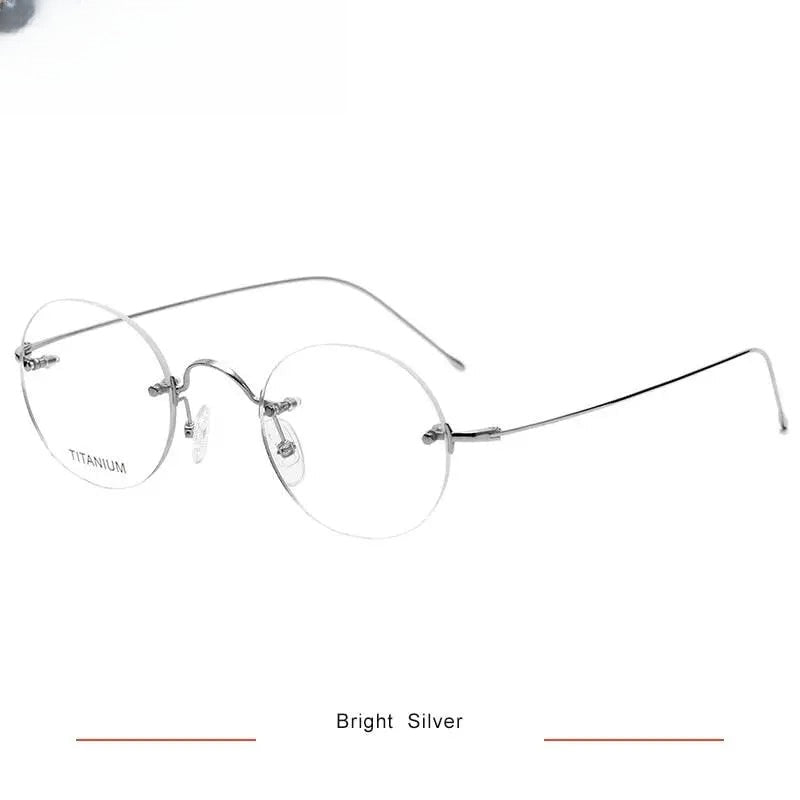 Unisex Round Rimless Titanium Prescription Glasses Kr16035 — view 3 | Rx Spectacle