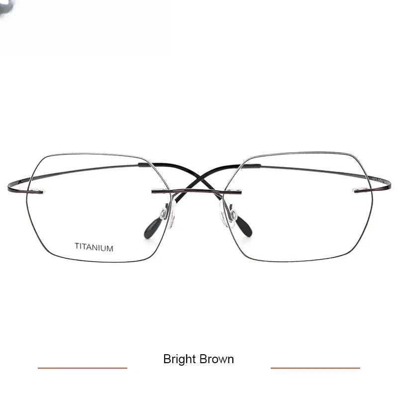 Unisex Rimless Titanium Prescription Glasses 36018 — view 4 | Rx Spectacle