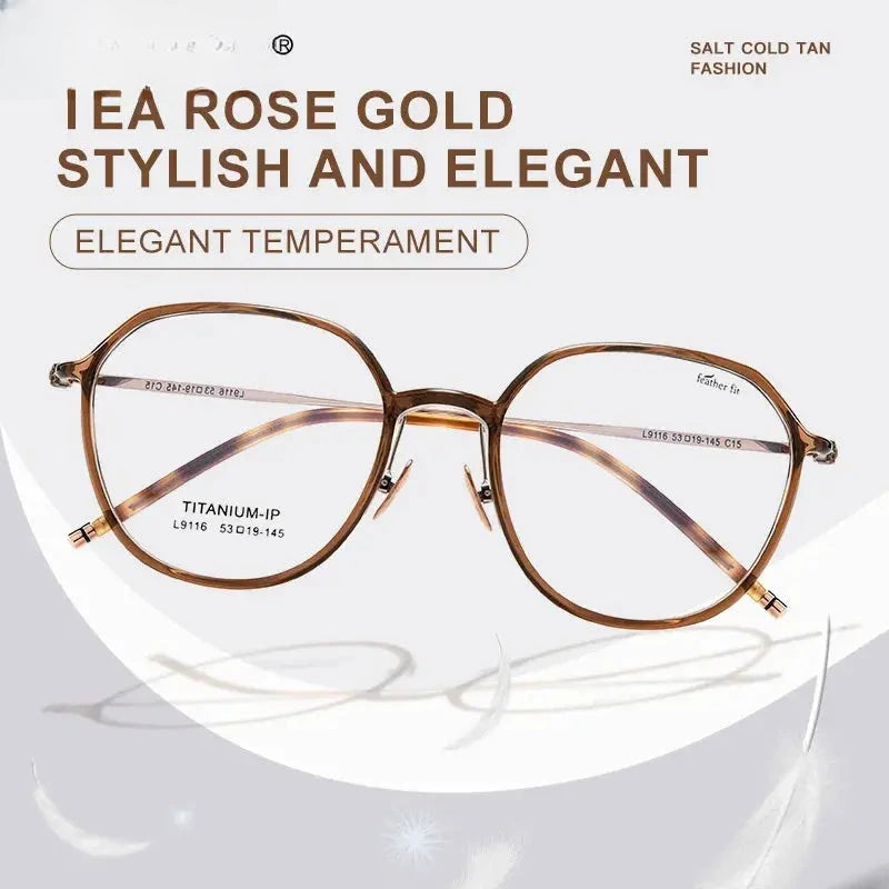 Women's Oval Full Rim Titanium Reading Glasses 9116 — view 2 | Rx Spectacle