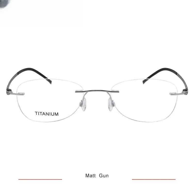 Women's Oval Rimless Titanium Screwless Prescription Glasses 315003 — view 4 | Rx Spectacle