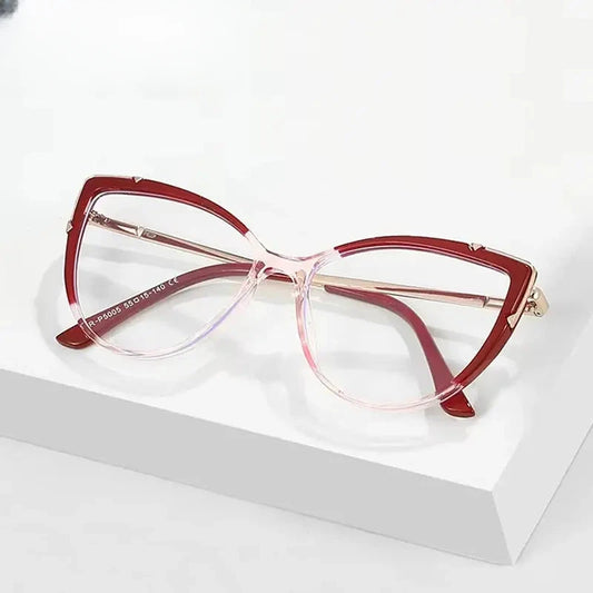 Women's Cat Eye Full Rim Titanium Prescription Glasses 415005 — view 1 | Rx Spectacle
