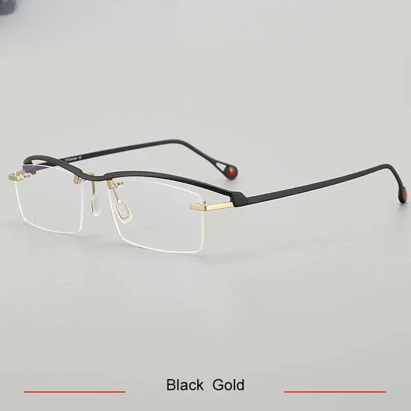 Women's Square Semi-Rimless Titanium Prescription Glasses 71208 — view 3 | Rx Spectacle