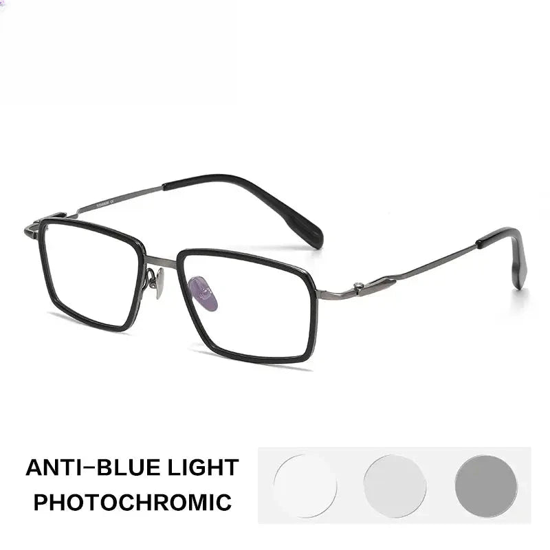 Unisex Square Full Rim Titanium Reading Glasses 840061 — view 3 | Rx Spectacle