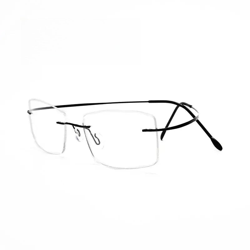 Unisex Square Rimless Titanium Prescription Glasses 20017 — view 1 | Rx Spectacle
