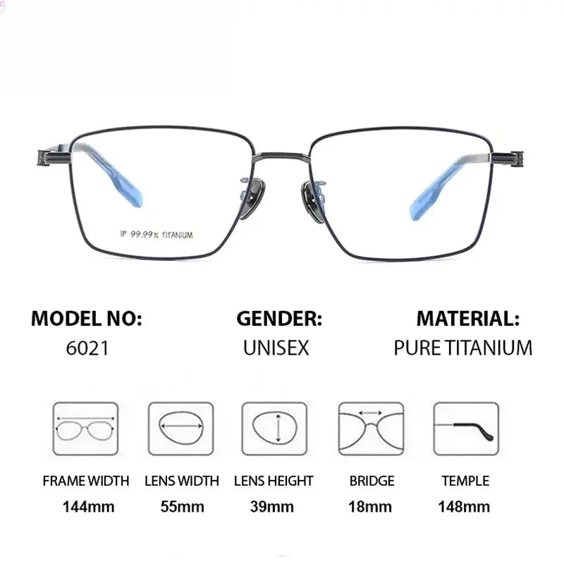 Unisex Polygon Full Rim Titanium Prescription Glasses 886021 — view 2 | Rx Spectacle