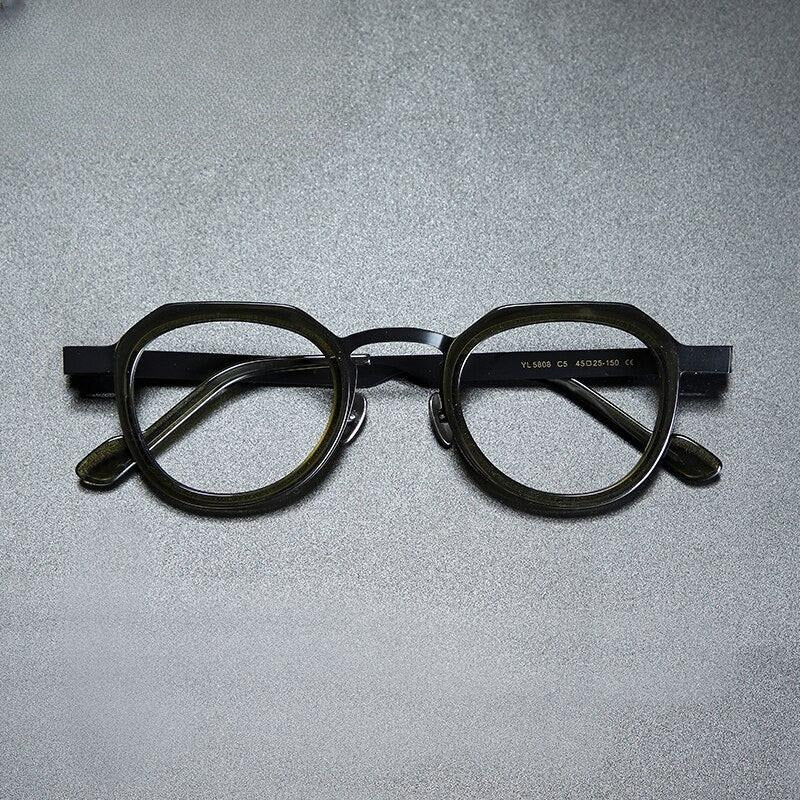 Unisex Round Full Rim Titanium Prescription Glasses Gxyj919 — view 6 | Rx Spectacle