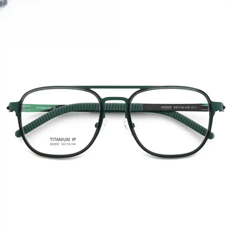 Unisex Square Full Rim Titanium Double Bridge Prescription Glasses 4422 — view 1 | Rx Spectacle