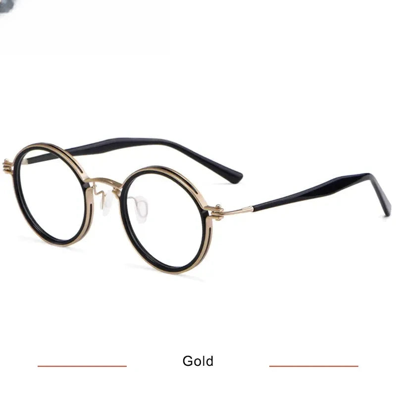 Unisex Round Full Rim Titanium Prescription Glasses 55862 — view 5 | Rx Spectacle