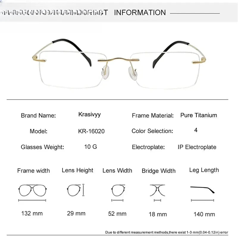 Women's Polygon Rimless Titanium Prescription Glasses 716020 — view 2 | Rx Spectacle