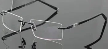 Unisex Square Rimless Titanium Prescription Glasses 58103 — view 5 | Rx Spectacle