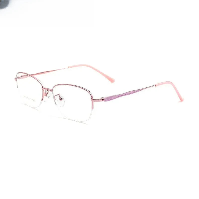 Women's Oval Semi-Rimless Alloy Prescription Glasses 383003 — view 4 | Rx Spectacle