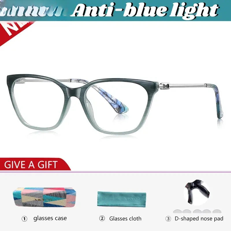 Women's Cat Eye Full Rim Titanium Reading Glasses 79206 — view 6 | Rx Spectacle